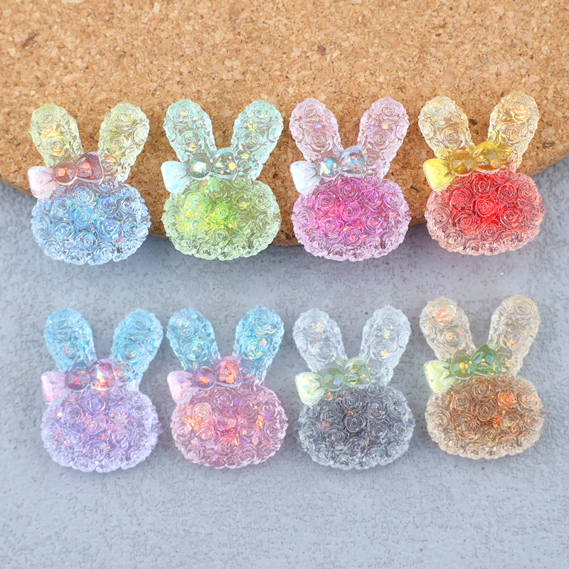 Resin Craft Supplies - 5 SZTUK 18*25mm Świecące Gradientowe Króliczki