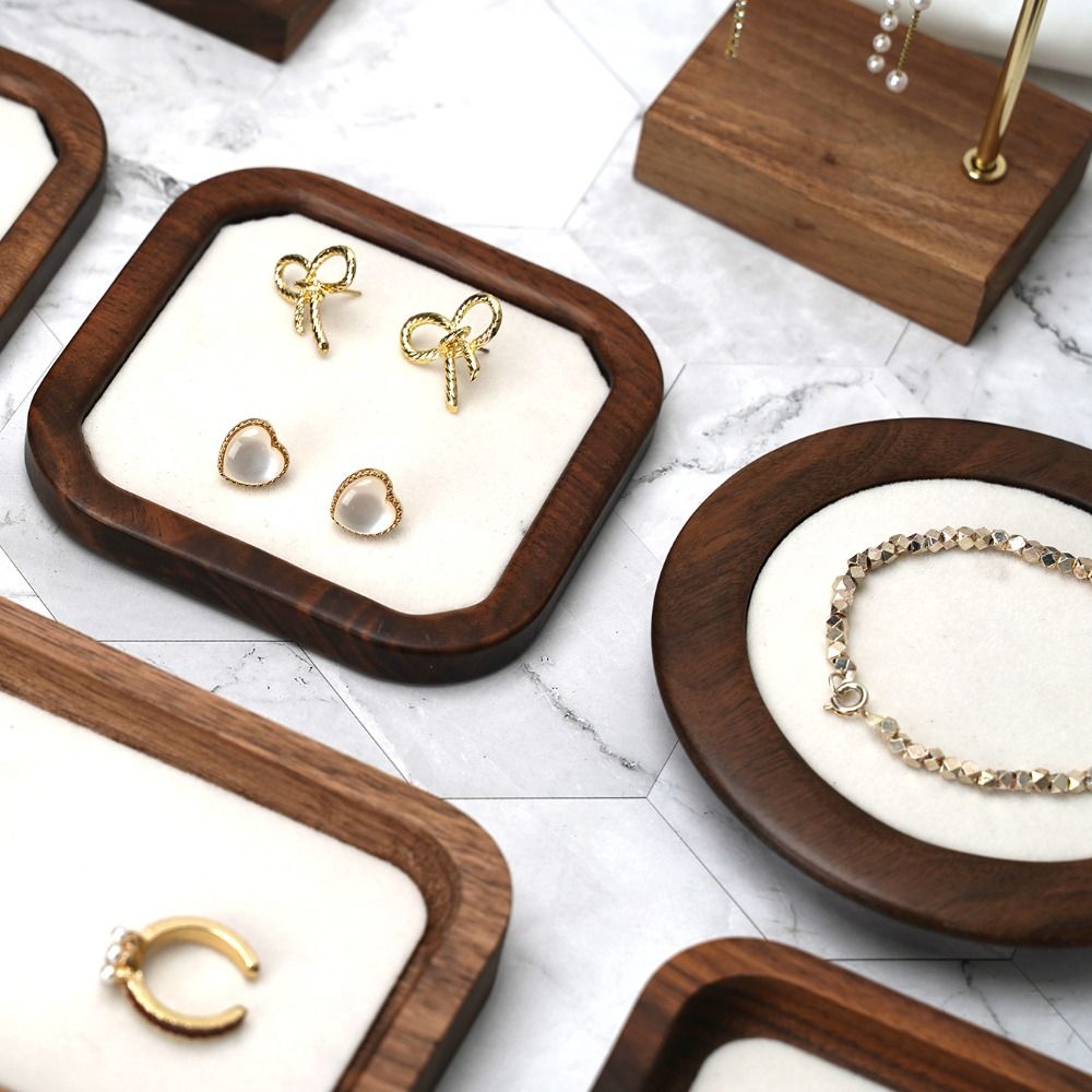 Wood Ring Blank - Prosta Geometryczna Drewniana Taca na Pierścionki